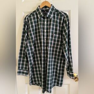 Stafford Green Plaid Button-Down Shirt